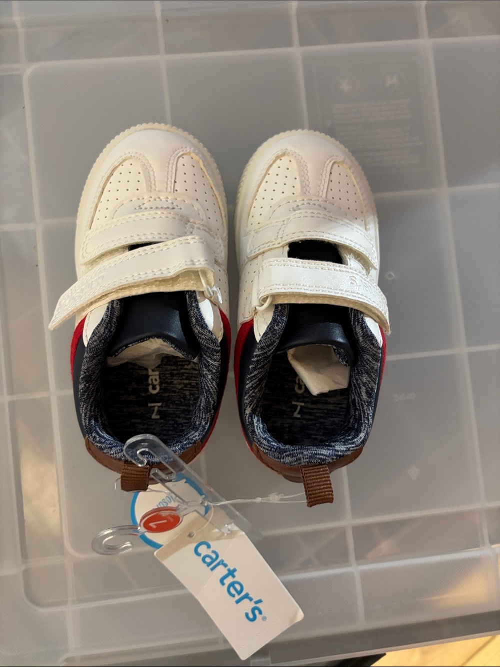Carter's White, Red and Navy Toddlers' Velcro Sneakers